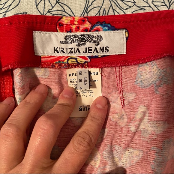 Krizia Jeans made in Italy red midi skirt - Picture 3 of 6